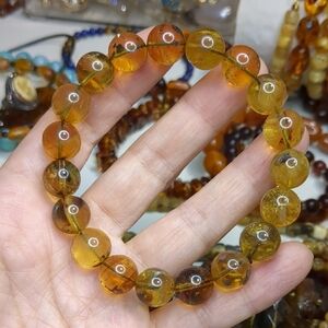 Beautiful Blue Amber Beaded Bracelet